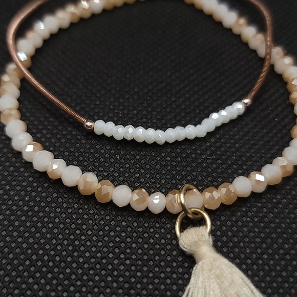 Erimish Beaded Stretch Bracelets Set of 2